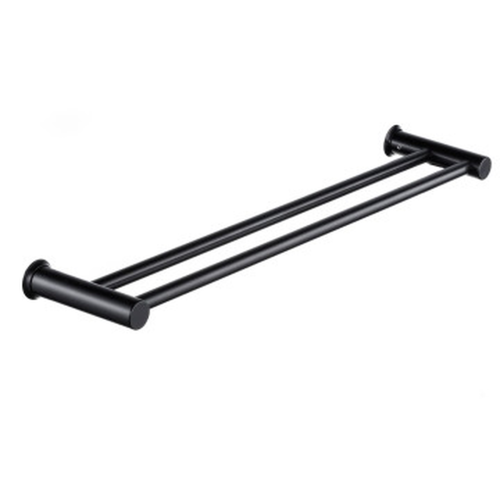 Accessories Stunning Allure Black Double Towel Rail 800mm Stainless Steel